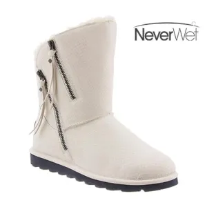 Bearpaw Womens Mimi 8 In. Boot White Fur Lined Booties