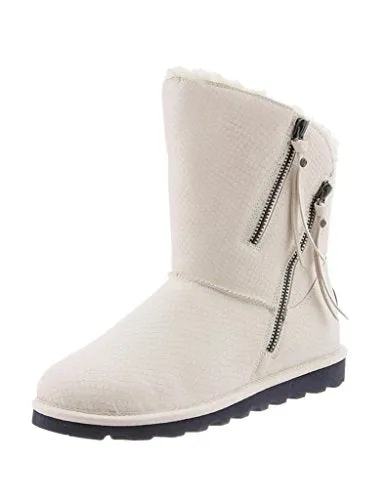 Bearpaw Womens Mimi 8 In. Boot White Fur Lined Booties