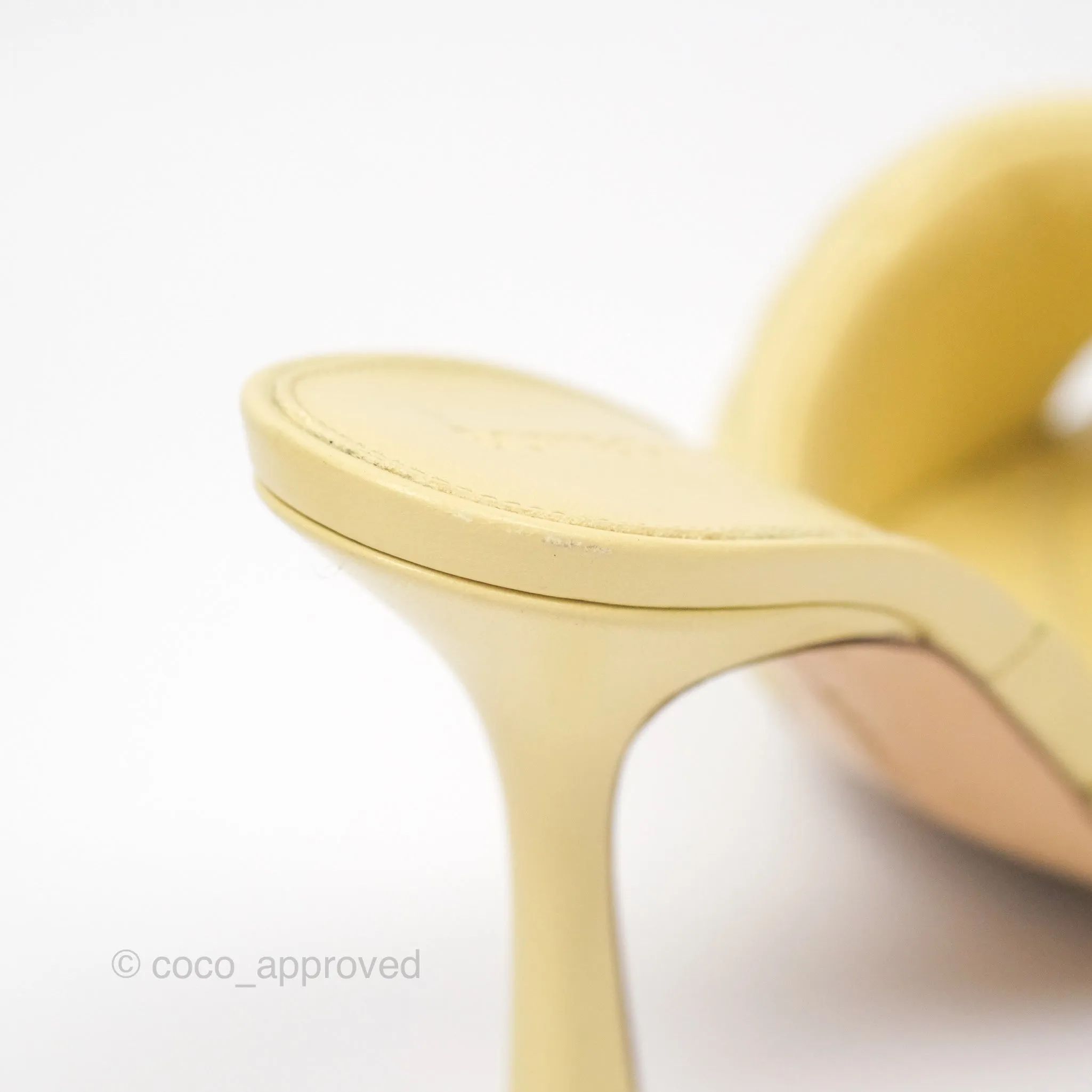 Bottega Veneta Lido Sandals Intrecciato Yellow Lambskin Size 35