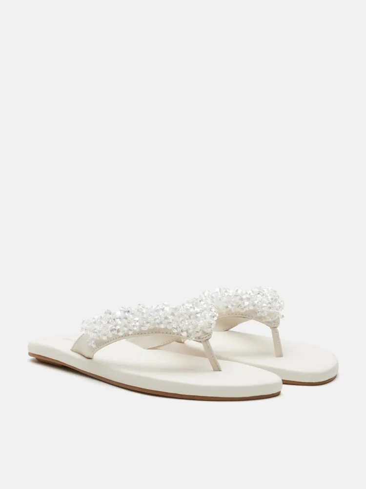 Brynn Beaded V-Strap Thong Sandals