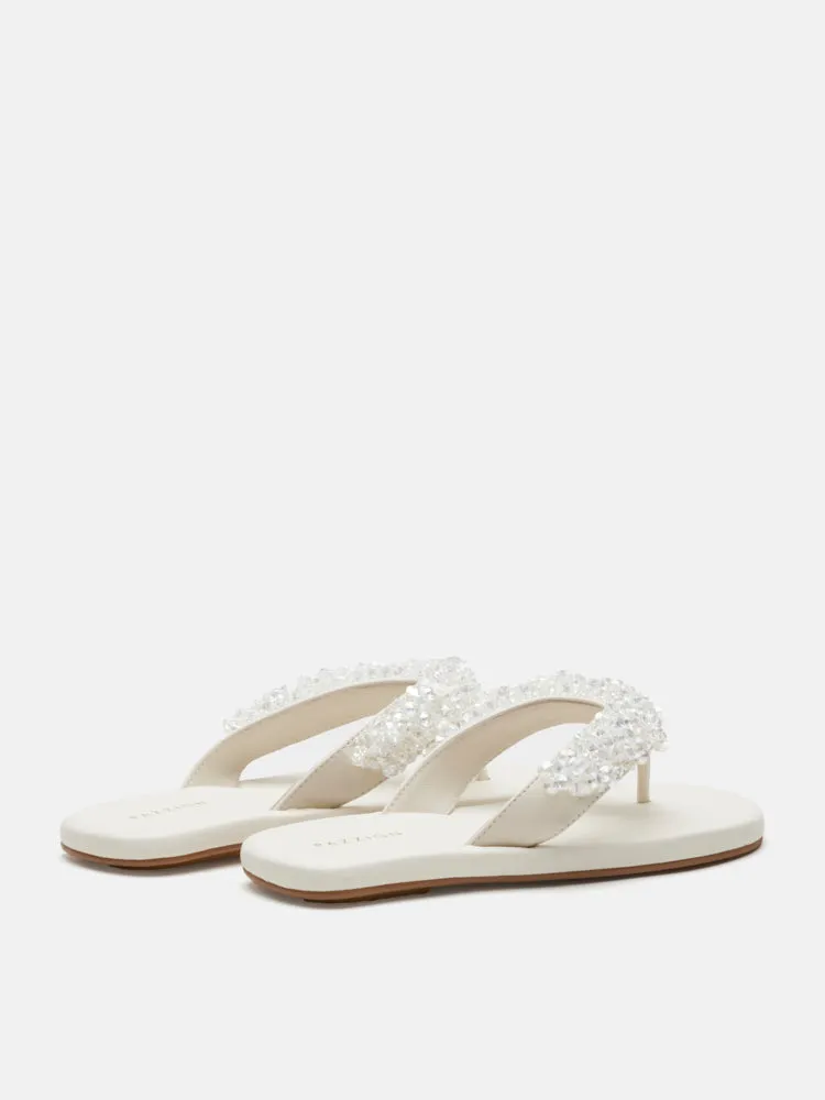 Brynn Beaded V-Strap Thong Sandals