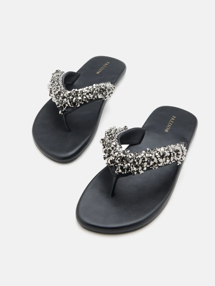 Brynn Beaded V-Strap Thong Sandals