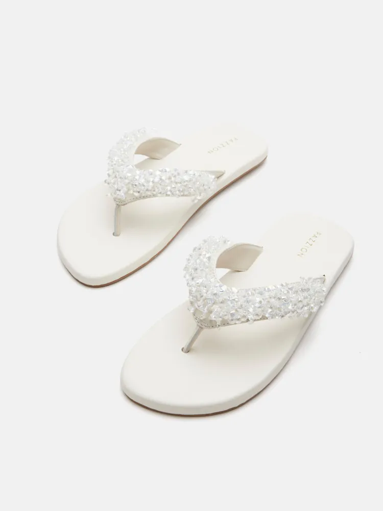 Brynn Beaded V-Strap Thong Sandals