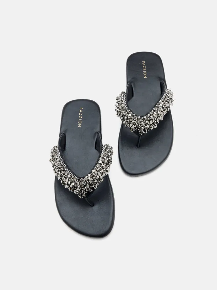 Brynn Beaded V-Strap Thong Sandals
