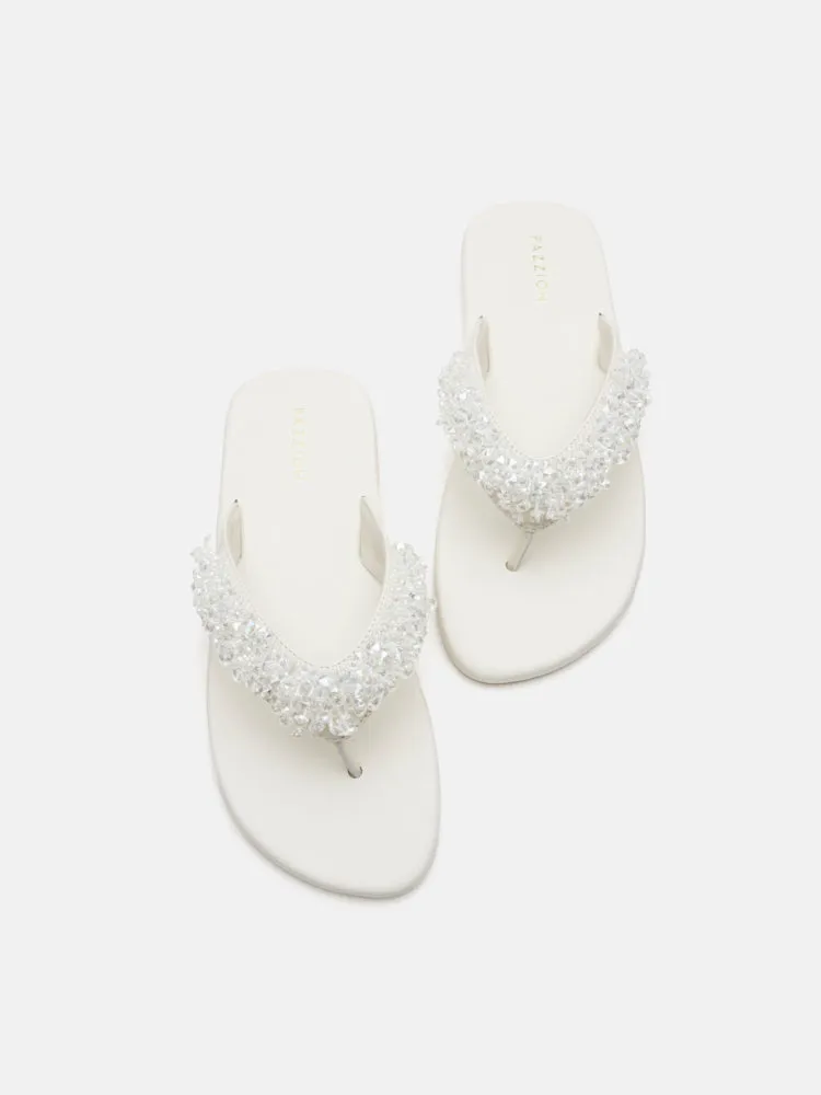 Brynn Beaded V-Strap Thong Sandals