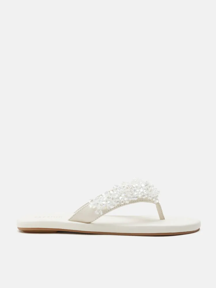 Brynn Beaded V-Strap Thong Sandals