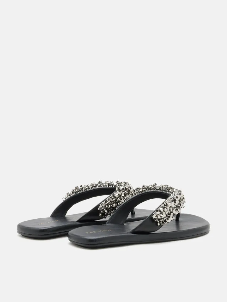 Brynn Beaded V-Strap Thong Sandals