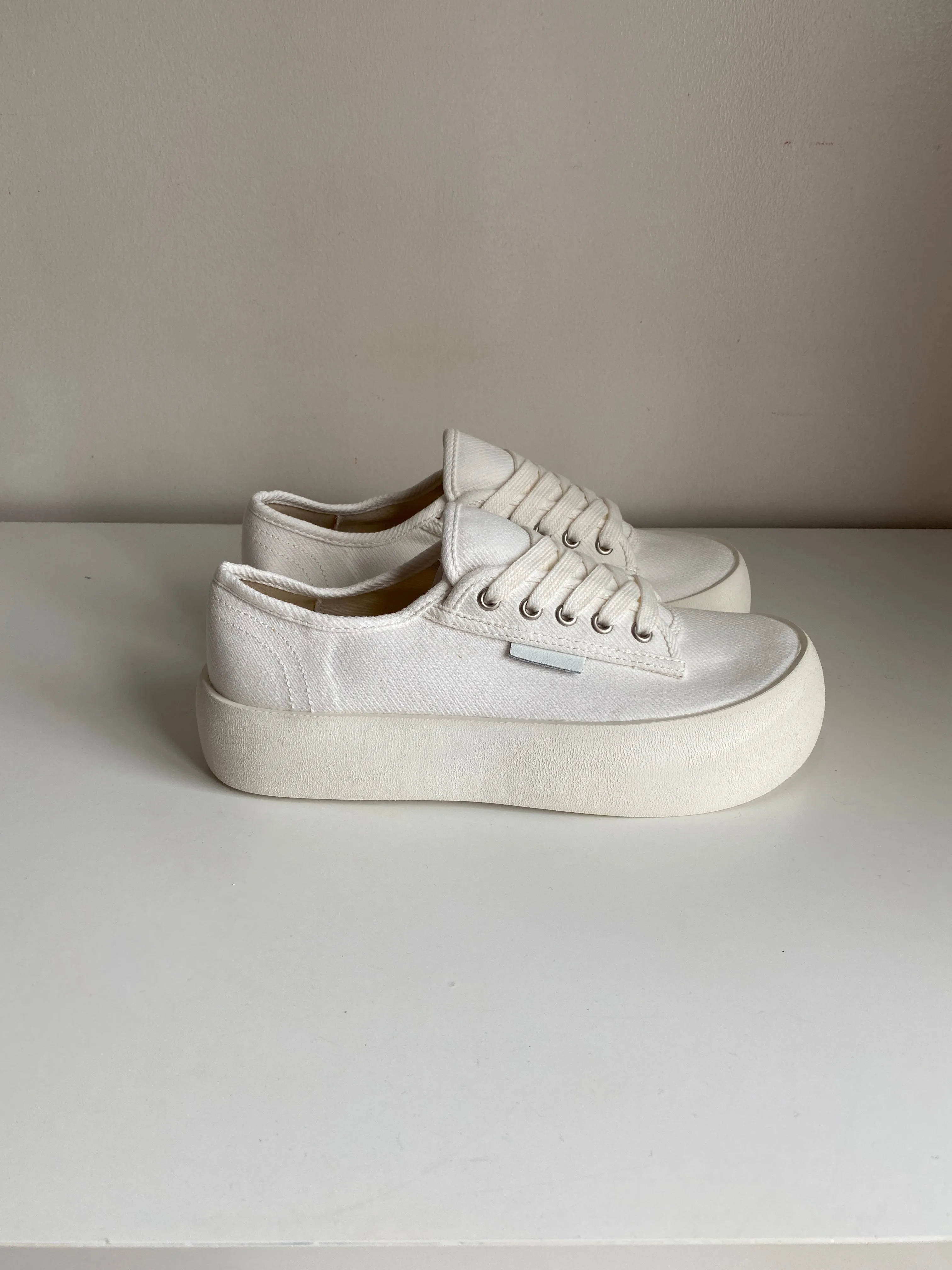 Chunky Sole Canvas Sneakers