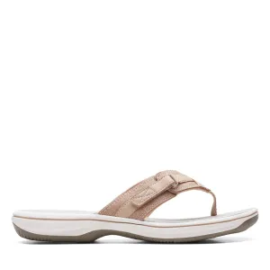 Clarks Women's Breeze Sea Flips- Taupe Metallic