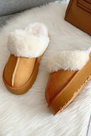 Dorah Fur Trimmed Platform Slip On Booties
