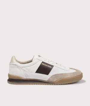 Dover White Brown Side Panel Trainers