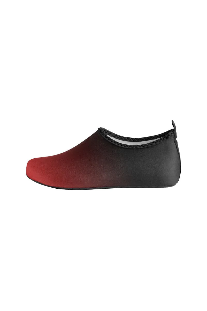 Fade Red to Black Women's Slip-On Water Shoes