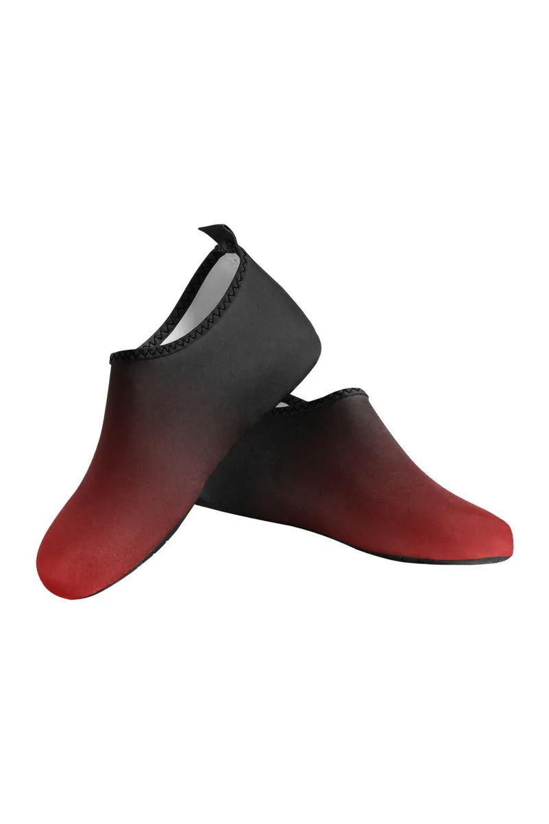 Fade Red to Black Women's Slip-On Water Shoes