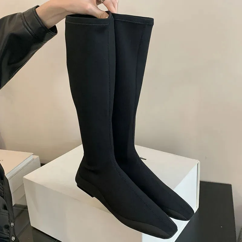 Fashion Elastic Ankle Sock Slip On Height Increasing Stretch Ankle Boot