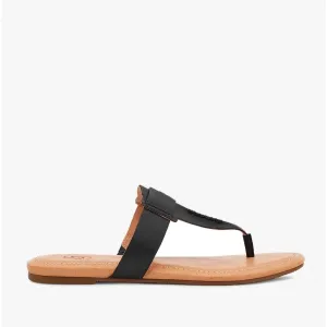 GAILA Ladies Leather Toe Post Sandals Black