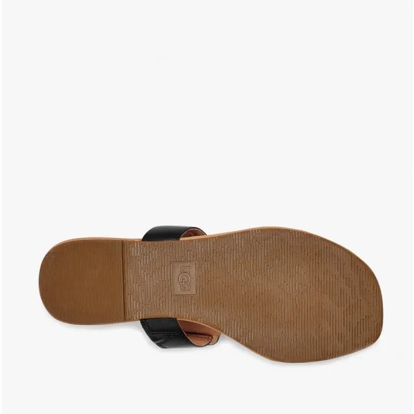 GAILA Ladies Leather Toe Post Sandals Black