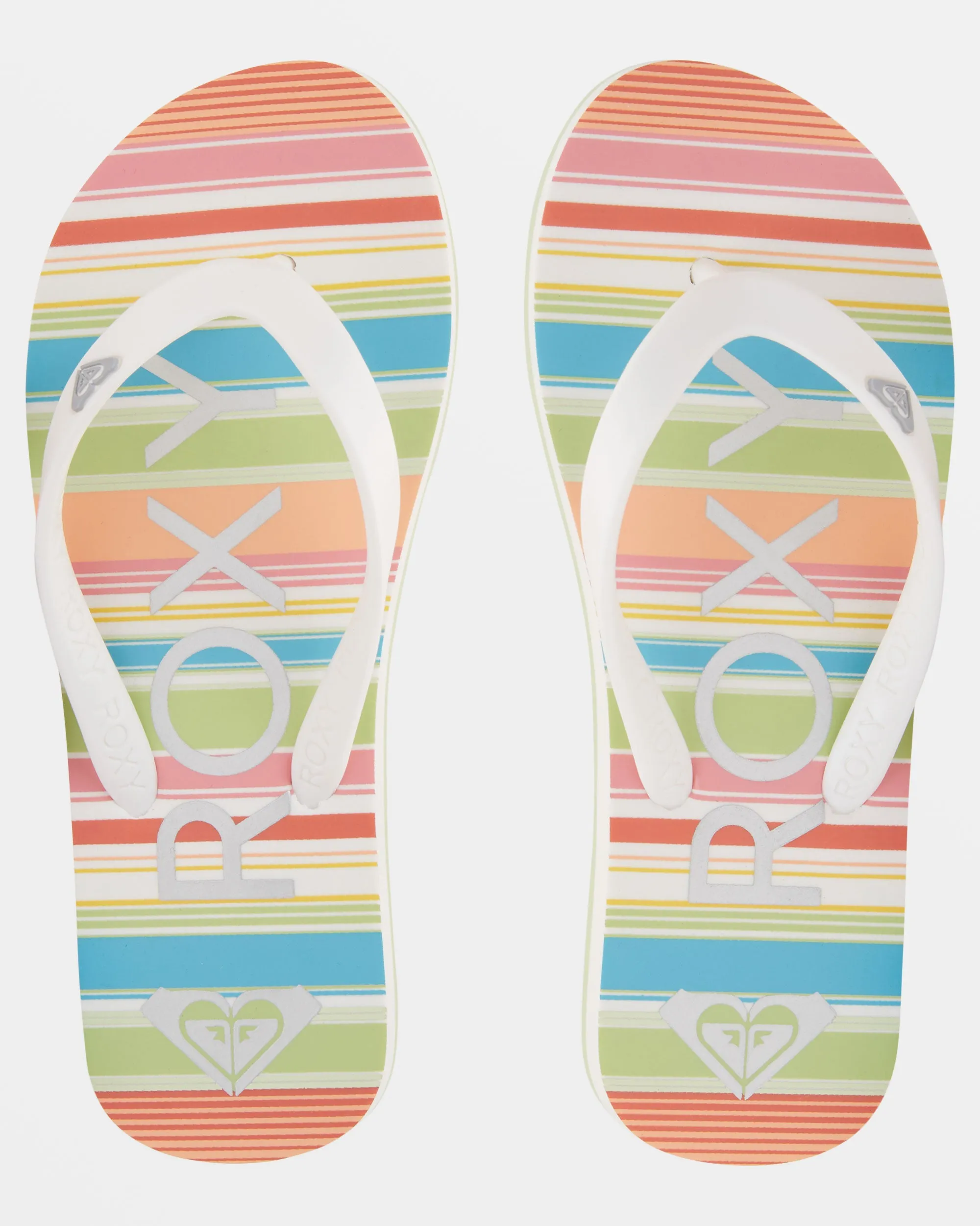 Girls 4-16 Tahiti Flip-Flops - White/Ocean/Citrus