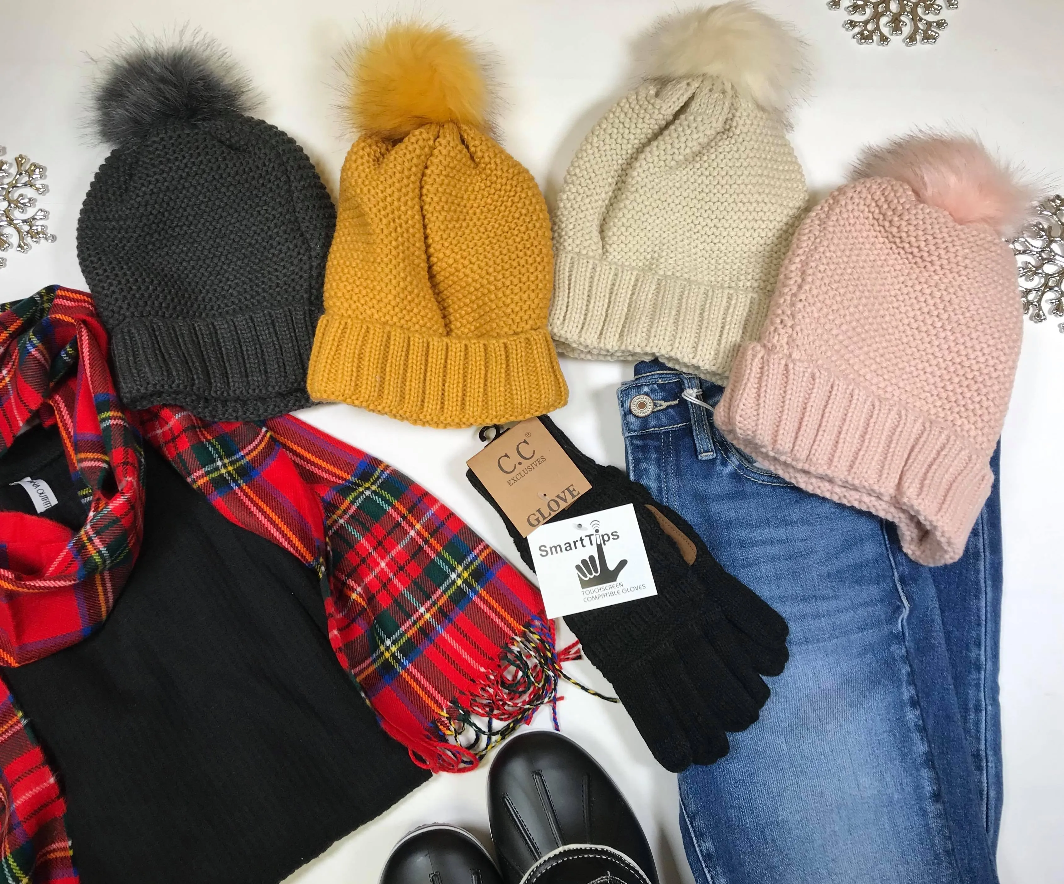 Knitted Pom Pom Beanie - Final Sale