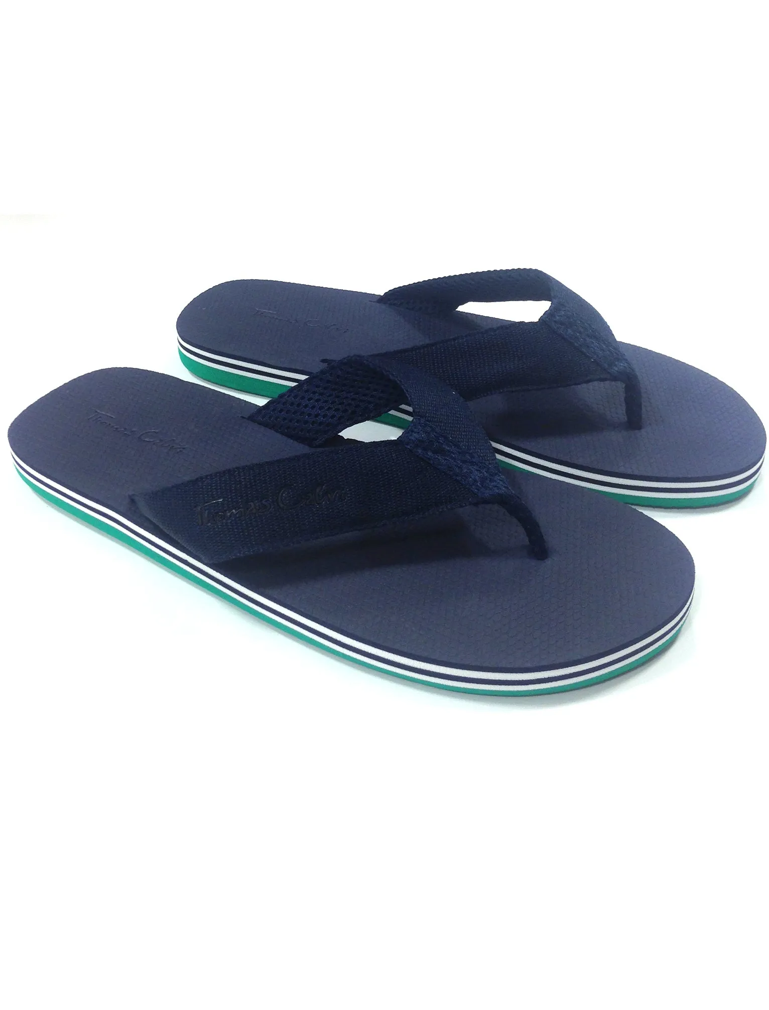 Mens Alister Cushioned Flip Flop Sandals in Navy