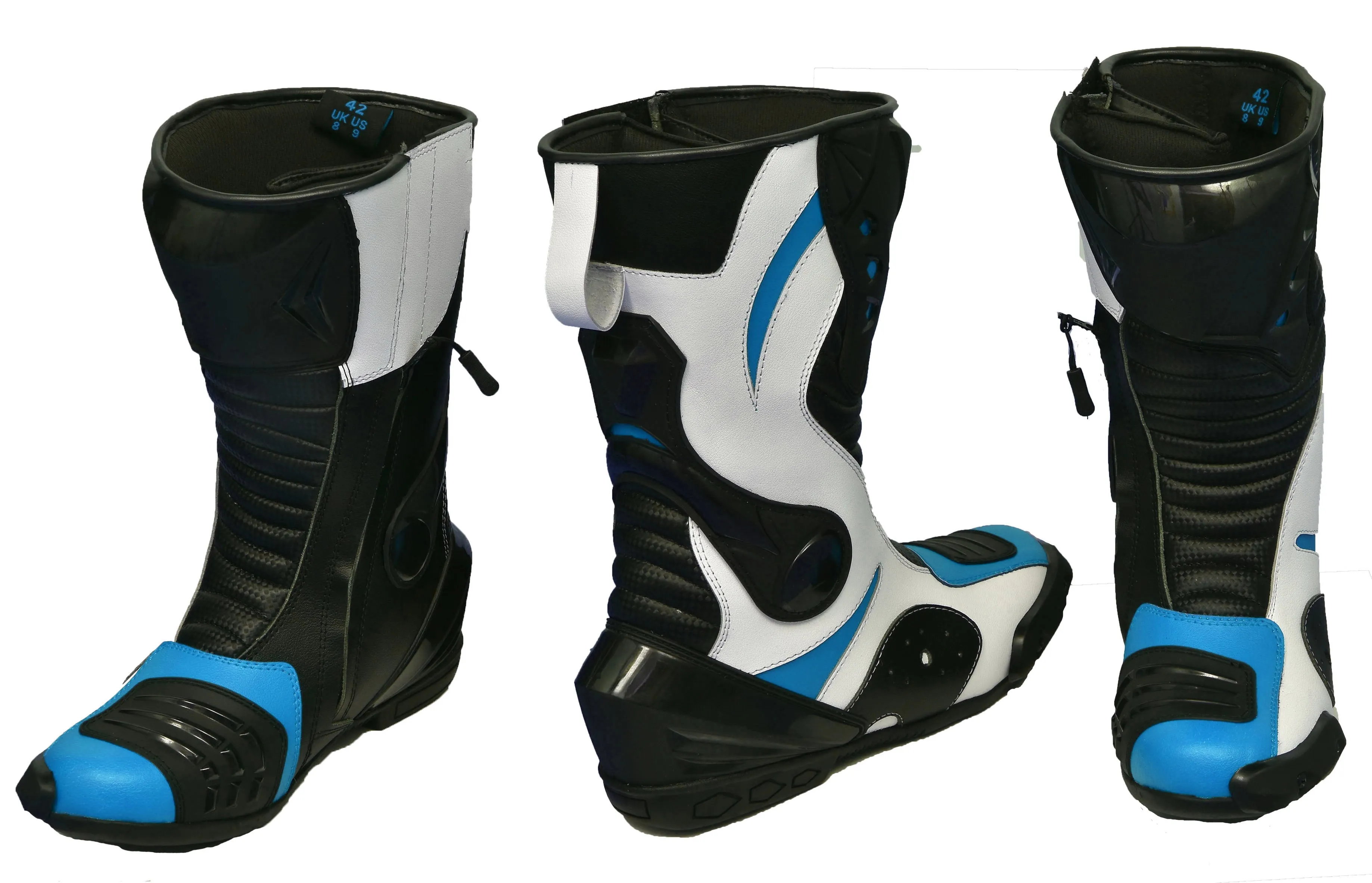 Mens Motorcycle Motorbike Racing Waterproof Leather Racing Shoes-06