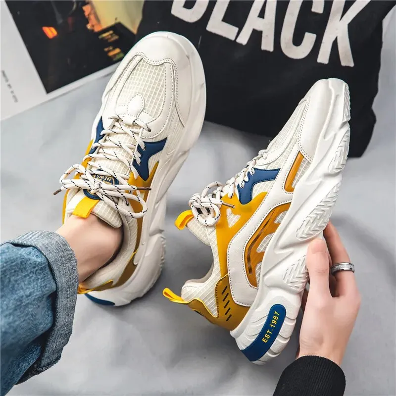 Mixed Color Cotton Lining Air Mesh Sneakers