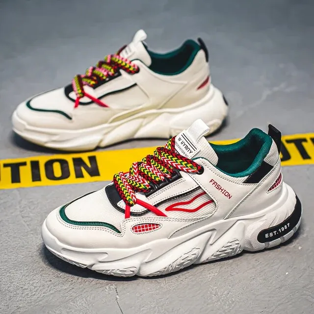 Mixed Color Cotton Lining Air Mesh Sneakers