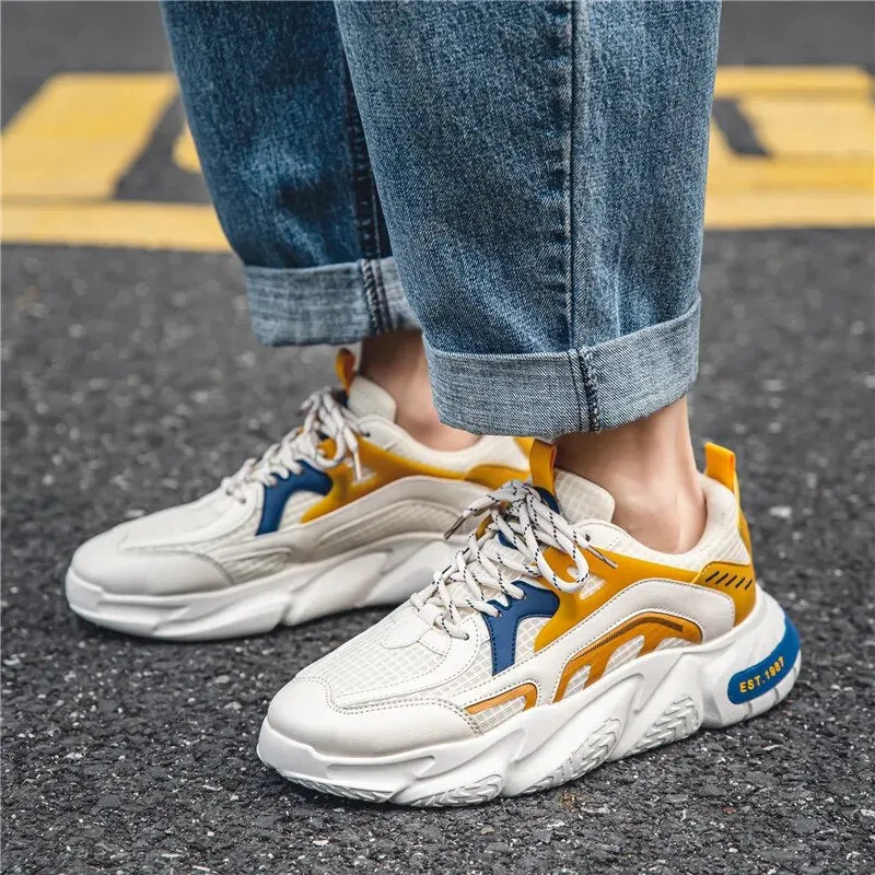 Mixed Color Cotton Lining Air Mesh Sneakers