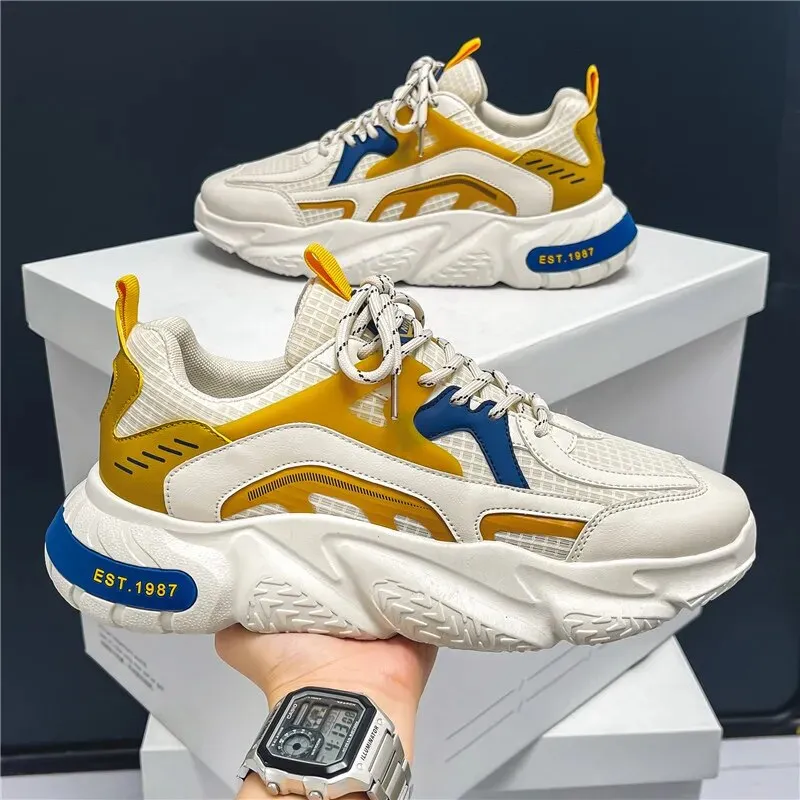 Mixed Color Cotton Lining Air Mesh Sneakers