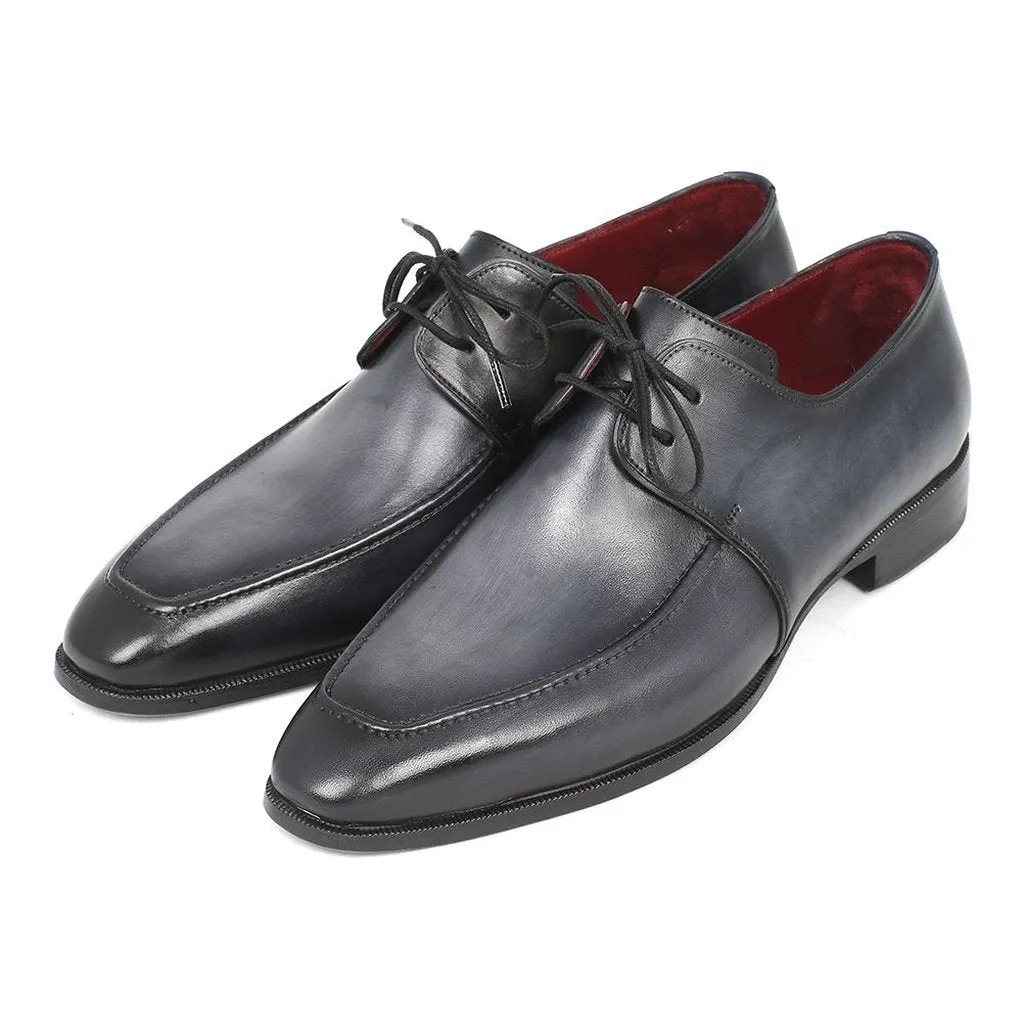 Paul Parkman Gray & Black Apron Derby Shoes For Men (ID#13SX51)
