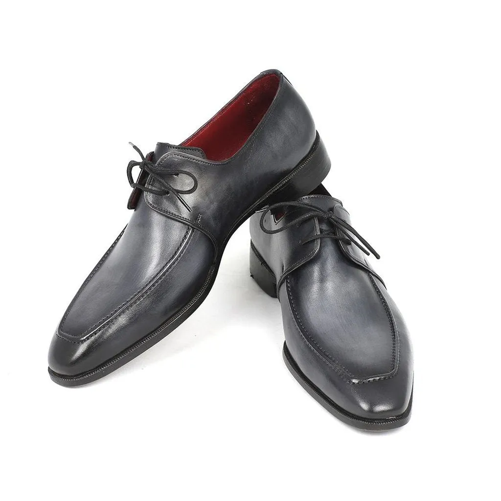 Paul Parkman Gray & Black Apron Derby Shoes For Men (ID#13SX51)