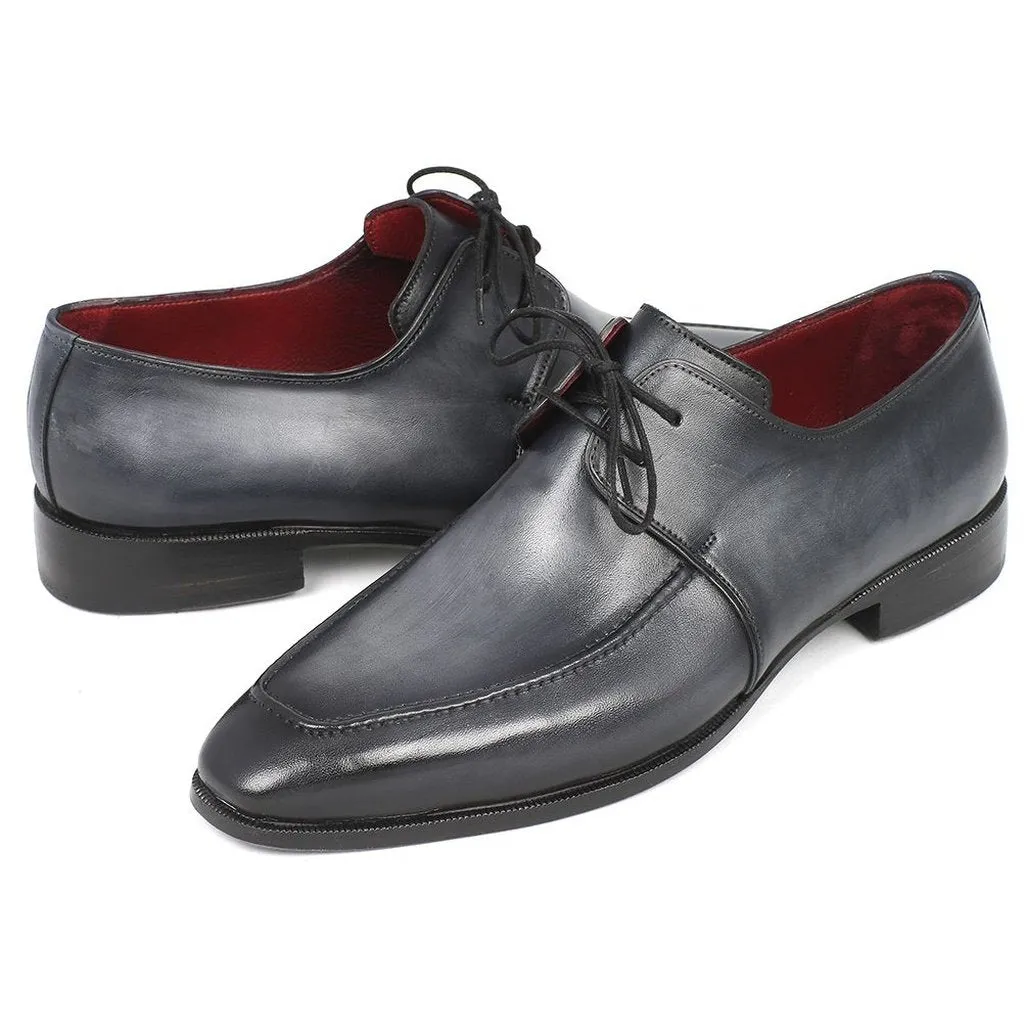 Paul Parkman Gray & Black Apron Derby Shoes For Men (ID#13SX51)