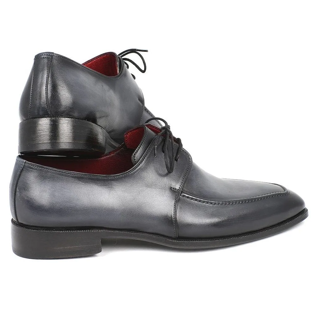 Paul Parkman Gray & Black Apron Derby Shoes For Men (ID#13SX51)