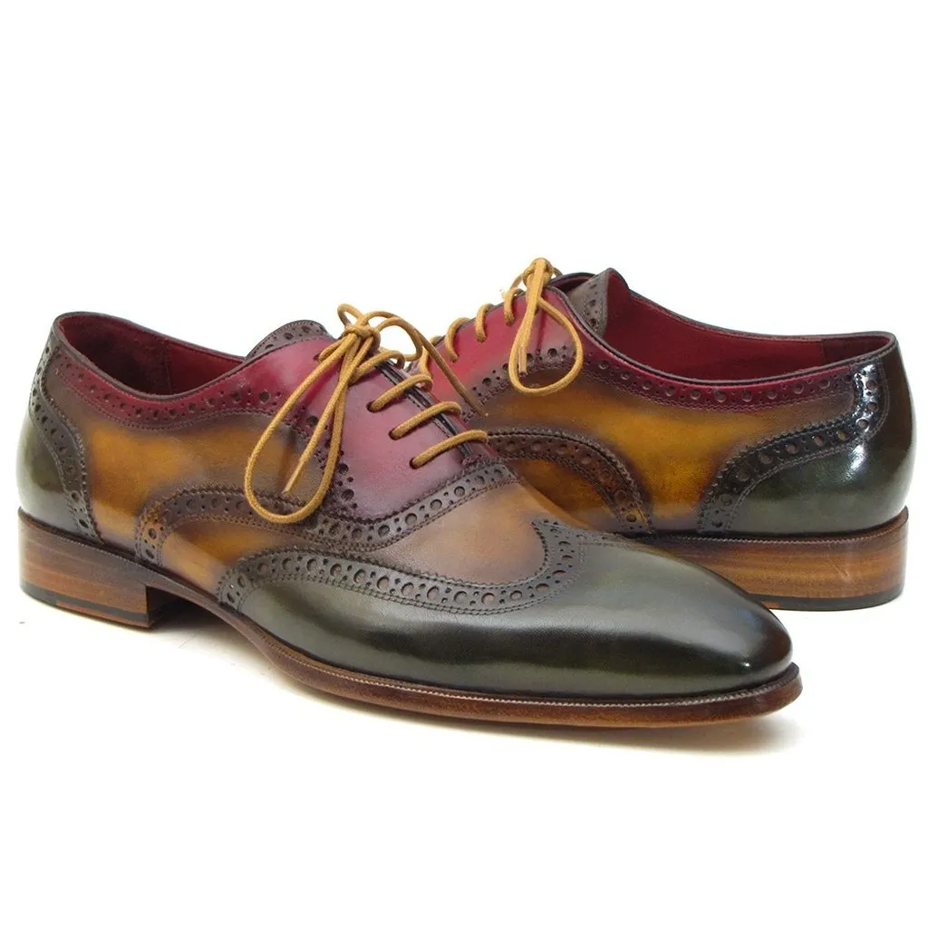 Paul Parkman Men's Three Tone Wingtip Oxfords (ID#PP22F75)