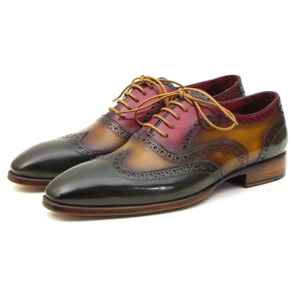 Paul Parkman Men's Three Tone Wingtip Oxfords (ID#PP22F75)