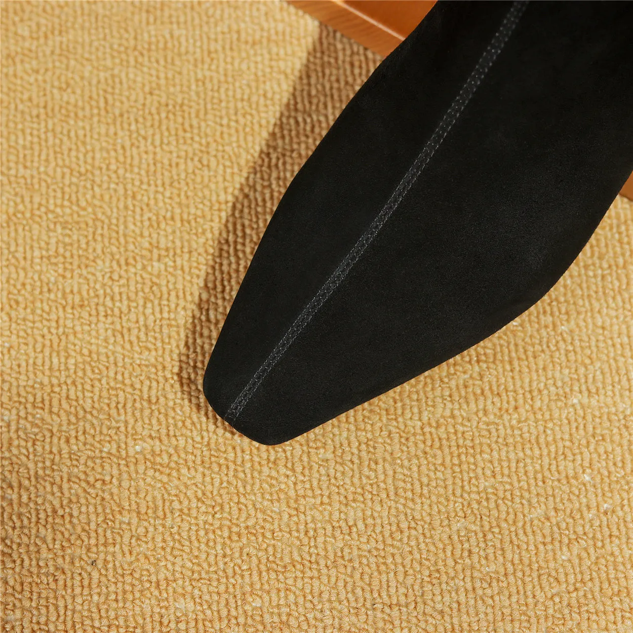 TinaCus Suede Leather Handmade Women's Low Heel Zip Up Ankle Boots