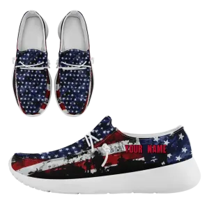 Unique Gift,Personalized  America Flag Sneakers, Custom Patriotic Loafer Shoes,  Canvas Slip On Shoes,
FN018-24020303-7w