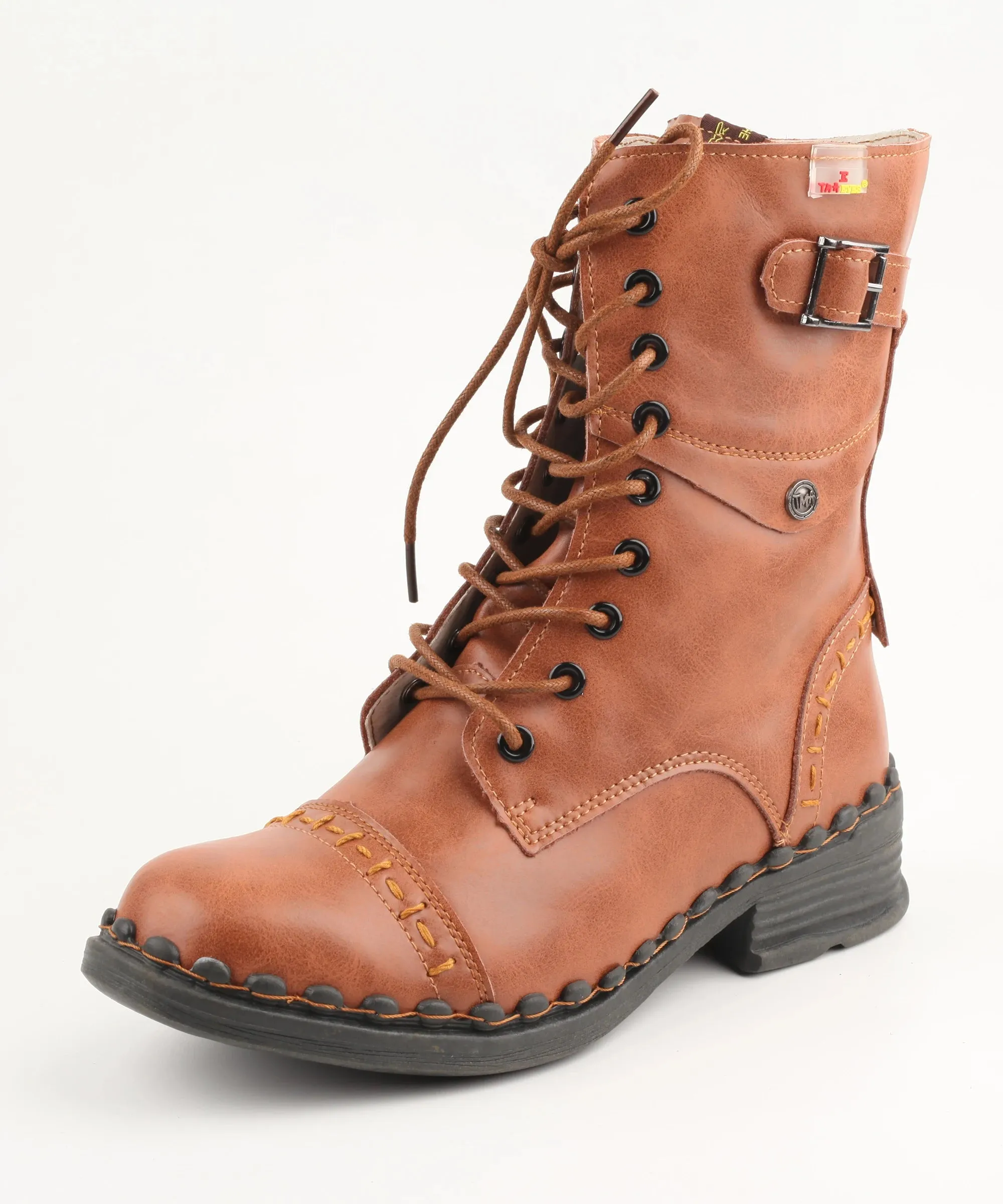 Vintage Fashion Zipper Side - Improved Outsole Autumn/Winter Leather Boots For Women
