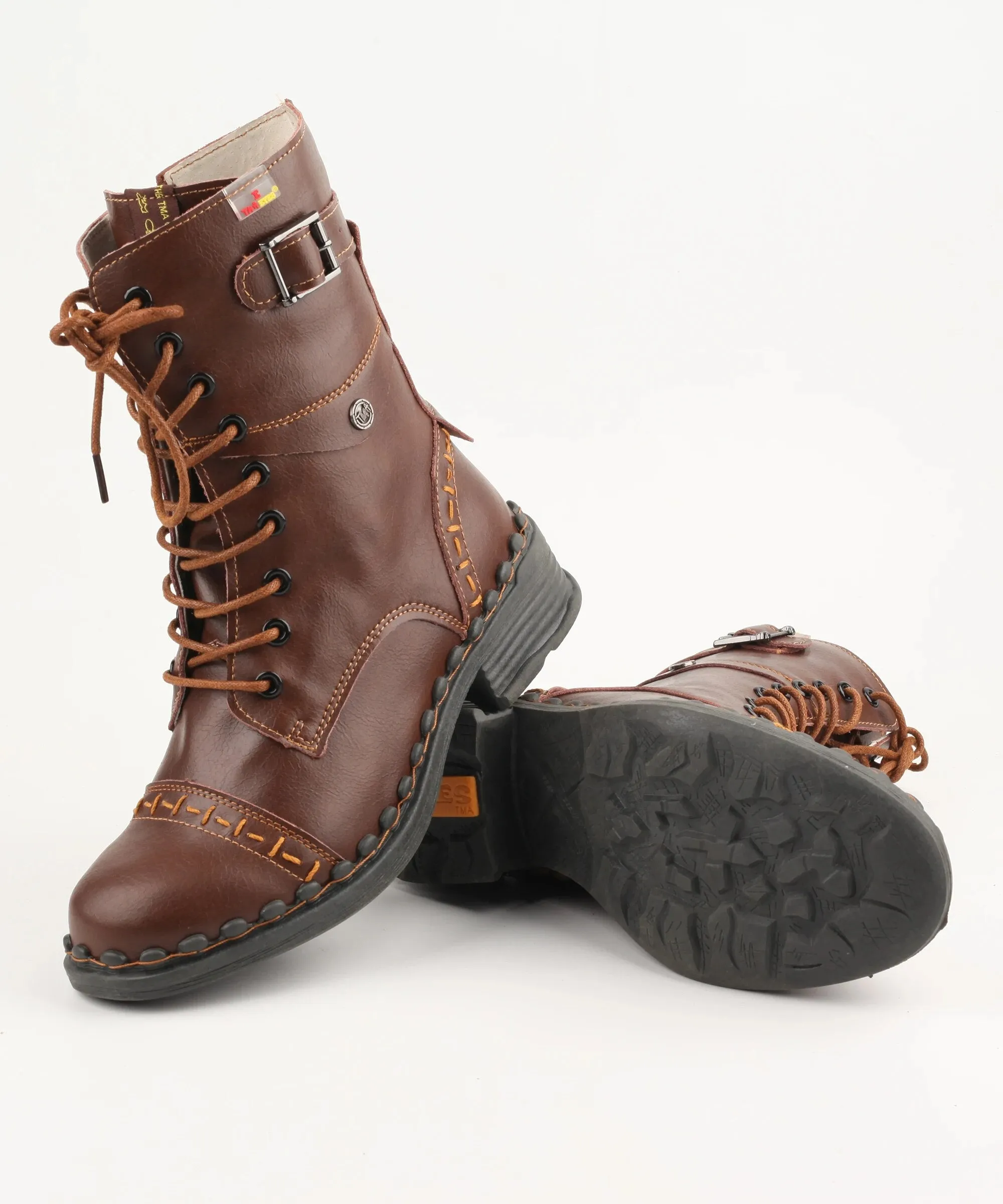 Vintage Fashion Zipper Side - Improved Outsole Autumn/Winter Leather Boots For Women