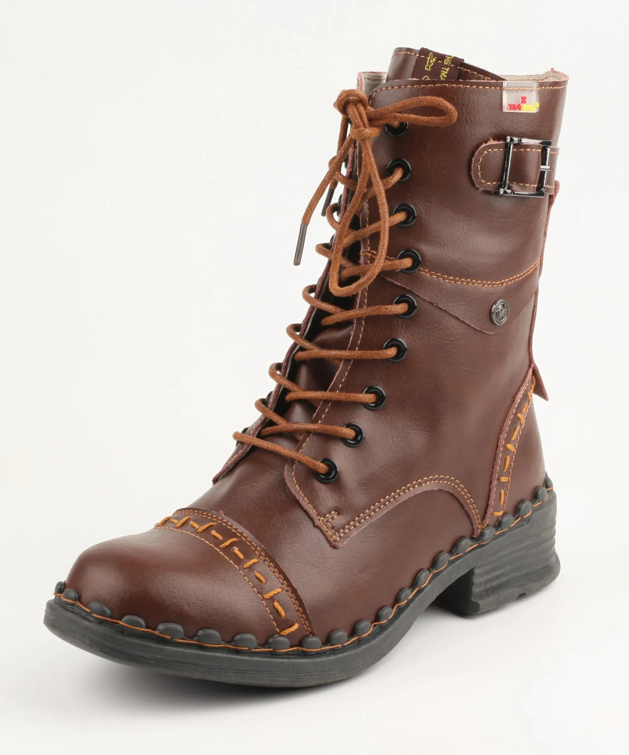 Vintage Fashion Zipper Side - Improved Outsole Autumn/Winter Leather Boots For Women