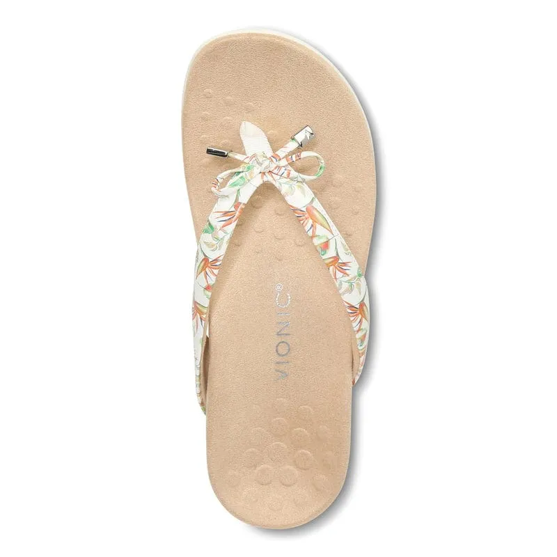 Vionic Women's Bella II Flip Flops- Marshmallow Tropical