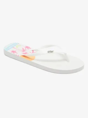 Viva Stamp Flip-Flops - White Hacienda