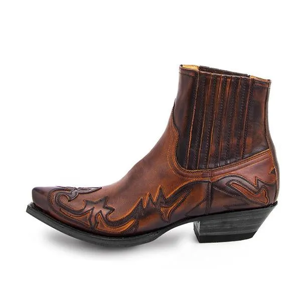 Women's Retro Carved Block Heel Western Cowboy Boots 48671457S
