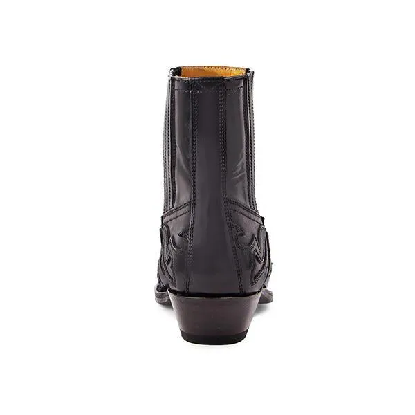 Women's Retro Carved Block Heel Western Cowboy Boots 48671457S
