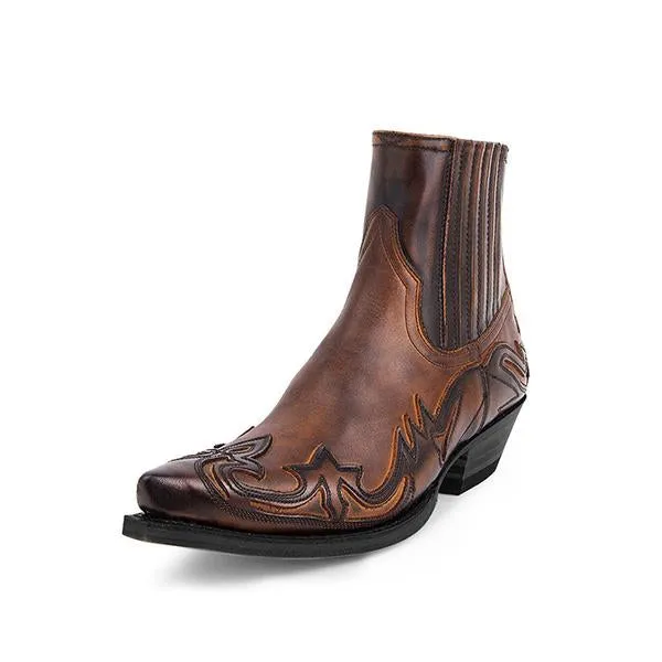 Women's Retro Carved Block Heel Western Cowboy Boots 48671457S
