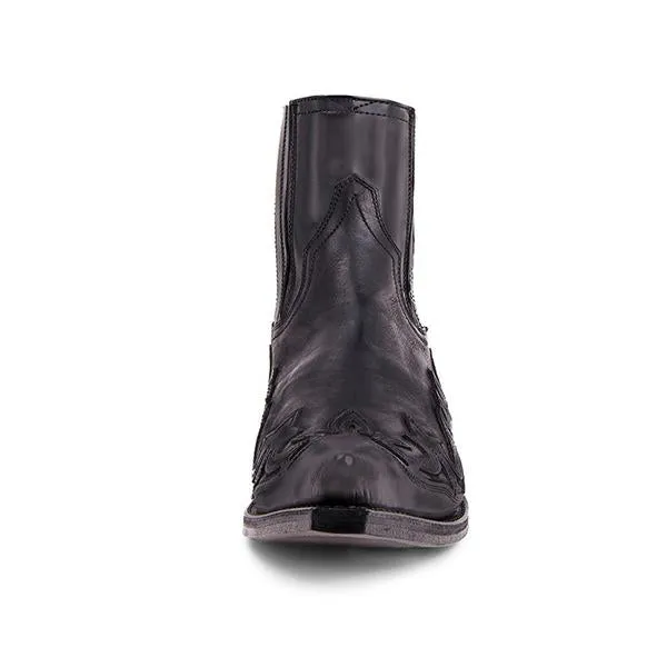 Women's Retro Carved Block Heel Western Cowboy Boots 48671457S