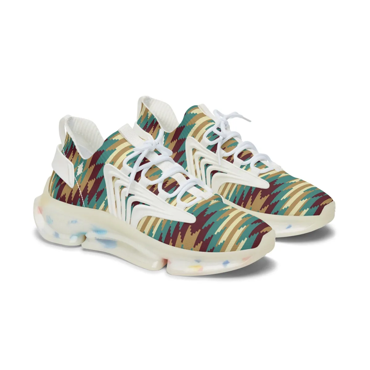 Women's Running Shoes Mesh Sneakers Shock Absorbing Soles White or Black Sundance Print