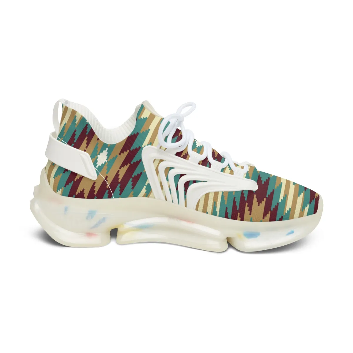 Women's Running Shoes Mesh Sneakers Shock Absorbing Soles White or Black Sundance Print