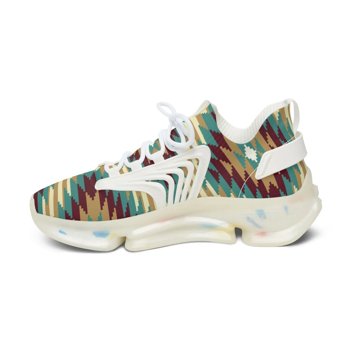 Women's Running Shoes Mesh Sneakers Shock Absorbing Soles White or Black Sundance Print