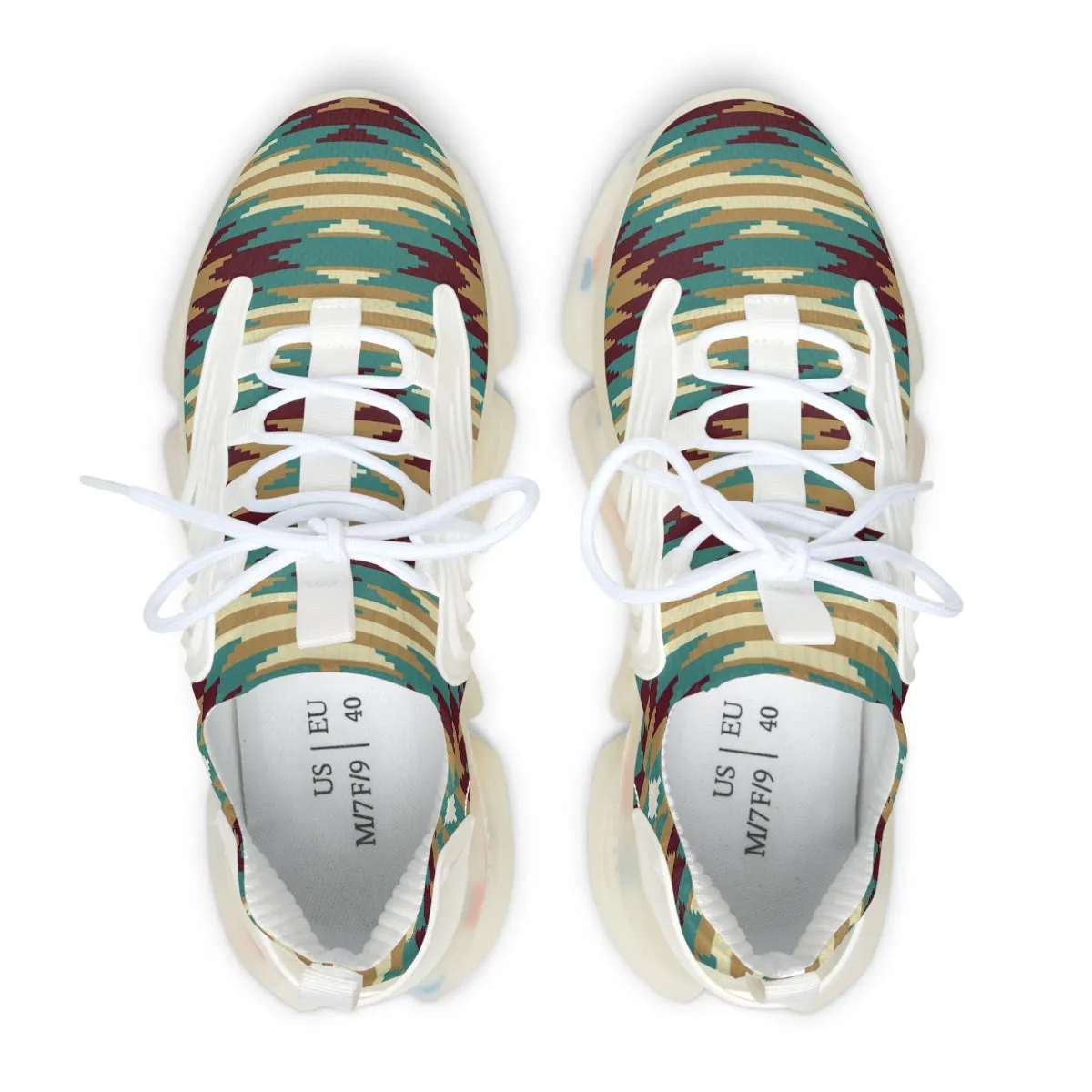 Women's Running Shoes Mesh Sneakers Shock Absorbing Soles White or Black Sundance Print