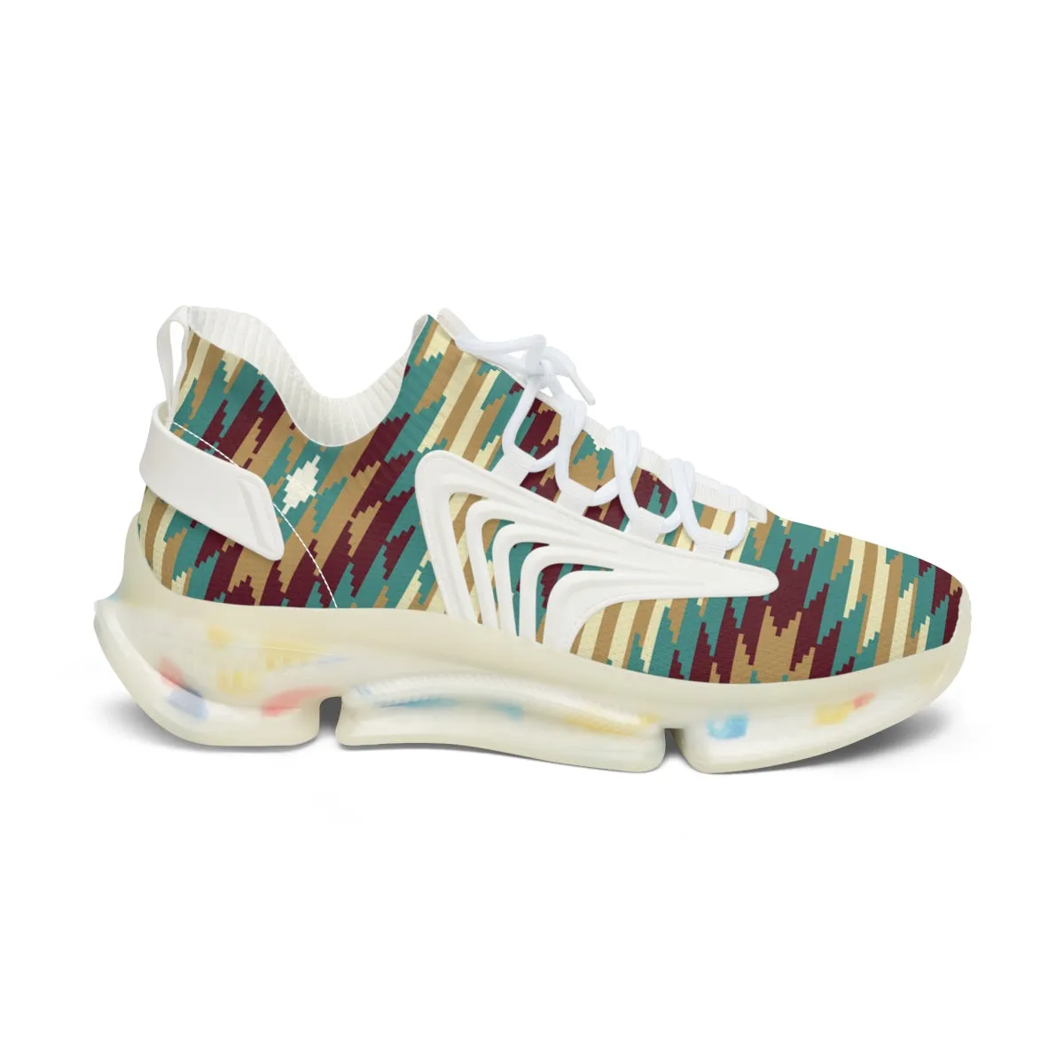 Women's Running Shoes Mesh Sneakers Shock Absorbing Soles White or Black Sundance Print